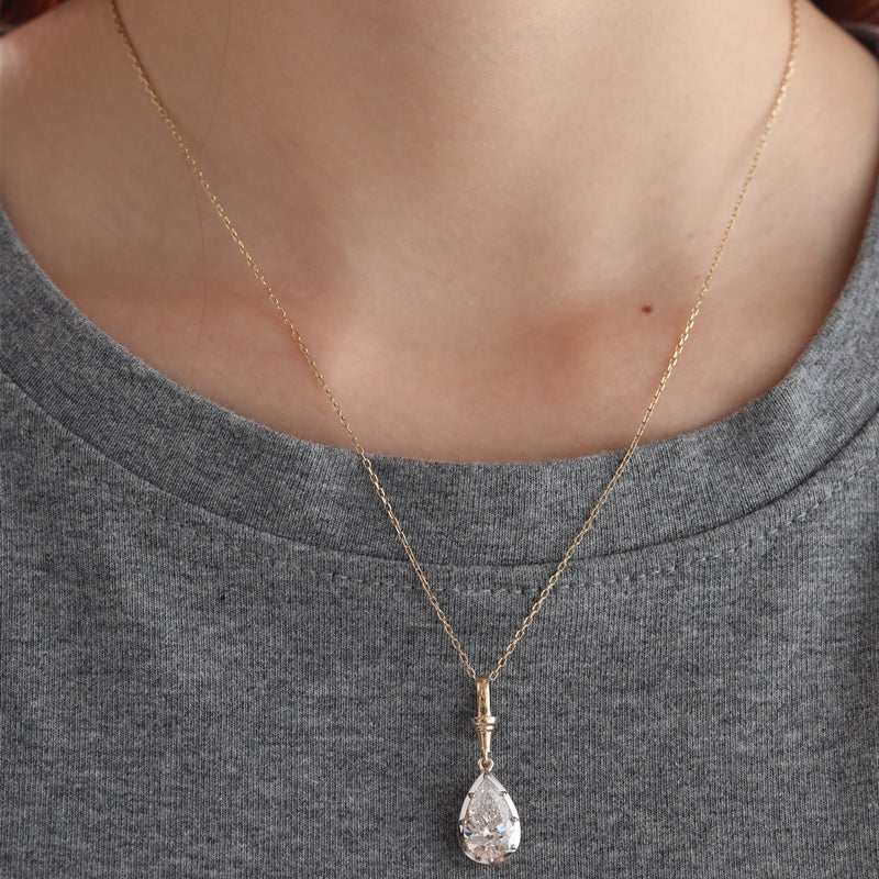 3.08ct Pear Shape Lab Grown Diamond Pendant