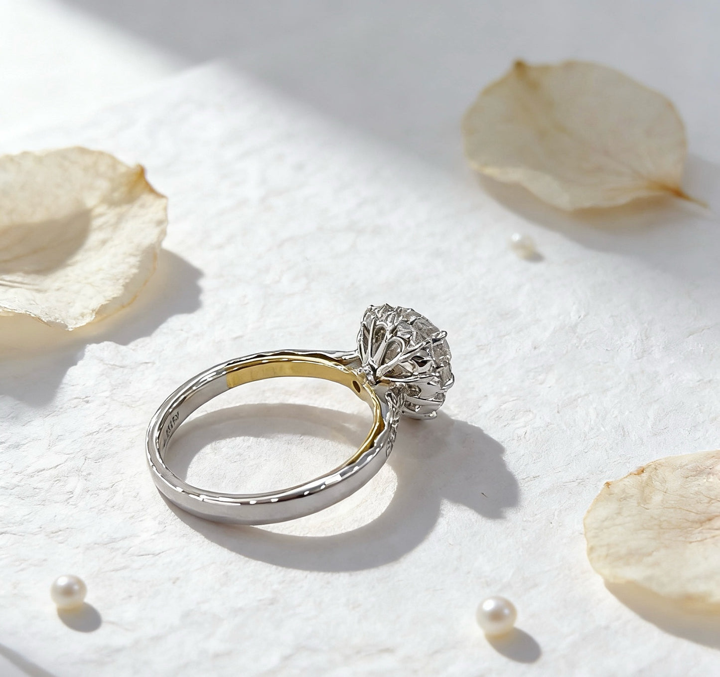 18K White Gold Lab Grown White Diamond Pave Setting Ring