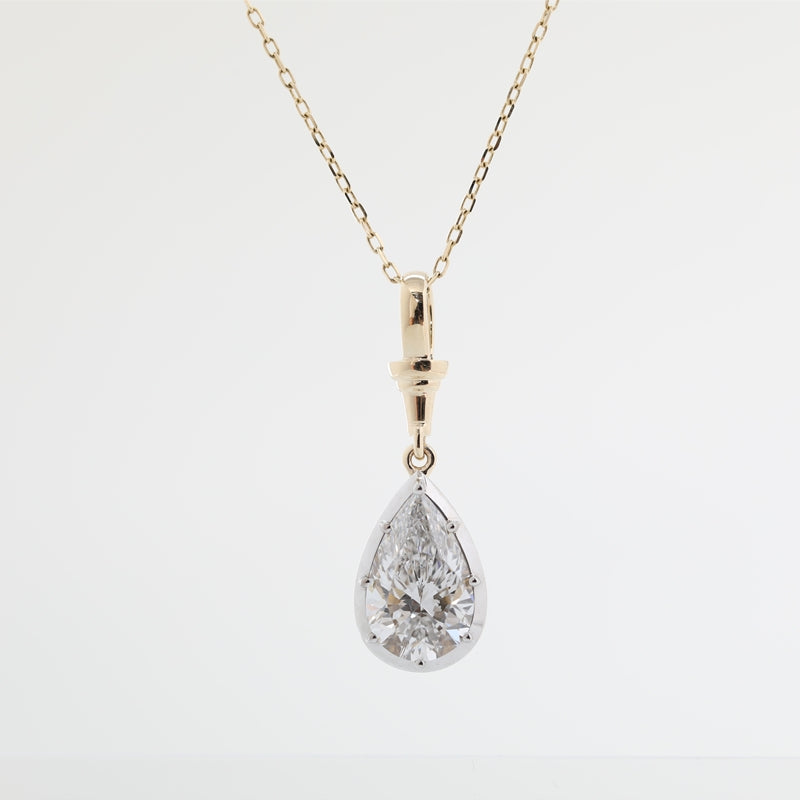 3.08ct Pear Shape Lab Grown Diamond Pendant