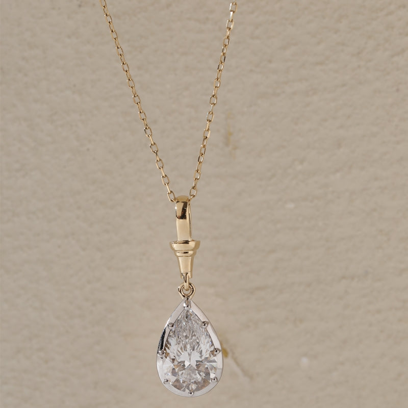 3.08ct Pear Shape Lab Grown Diamond Pendant
