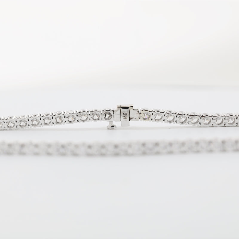 14K White Gold 2.6mm Round Lab Diamond Four-Prong Tennis Necklace