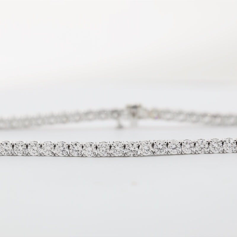 14K White Gold 2.6mm Round Lab Diamond Four-Prong Tennis Necklace