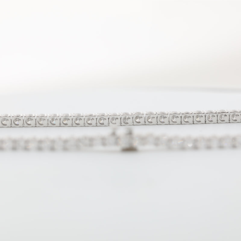 14K White Gold 2.6mm Round Lab Diamond Four-Prong Tennis Necklace