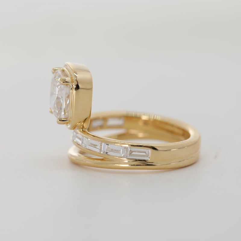 18K Yellow Gold 2.35ct Cushion Cut Lab Diamond Ring