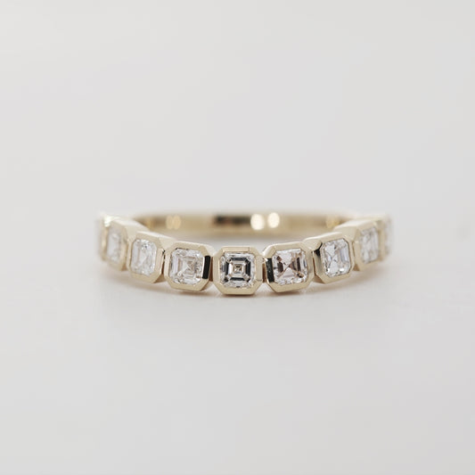 2.5mm Bezel-Set Asscher Cut Diamond Eternity Band