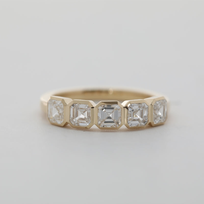 1.53ct Asscher Cut Lab Grown Diamond Half Eternity Band
