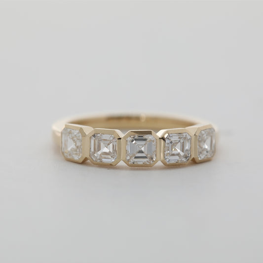 1.53ct Asscher Cut Lab Grown Diamond Half Eternity Band