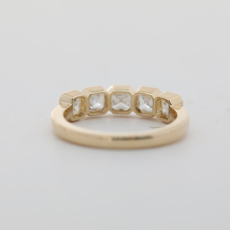 1.53ct Asscher Cut Lab Grown Diamond Half Eternity Band