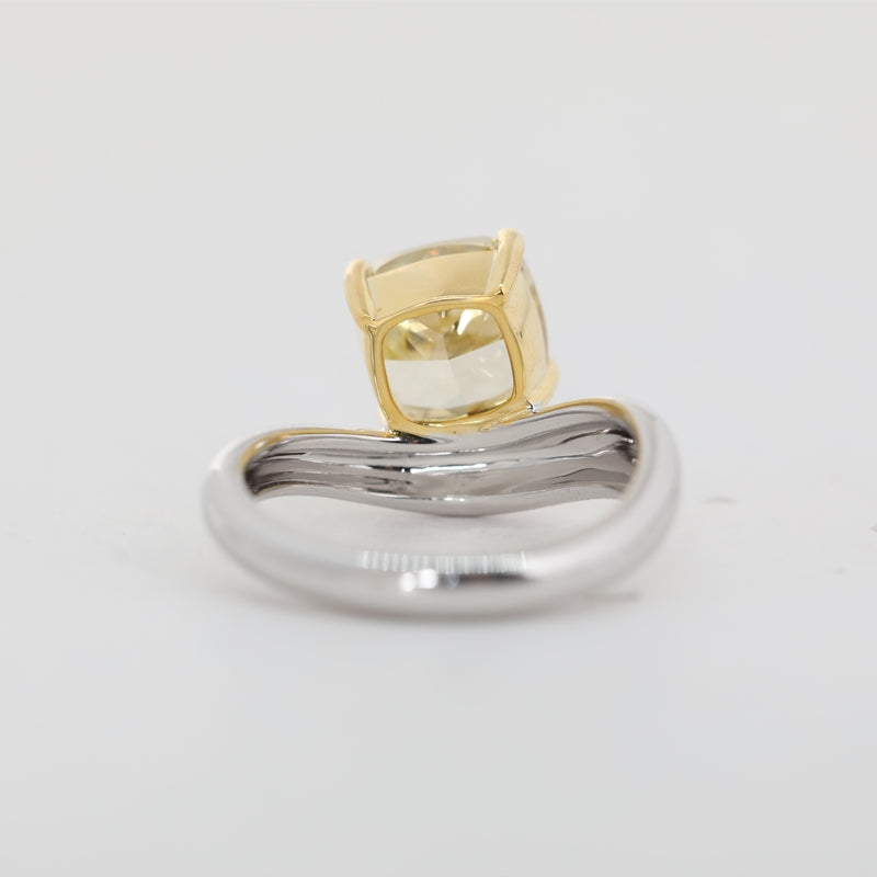 2.02ct Cushion Cut Yellow Lab Diamond Ring