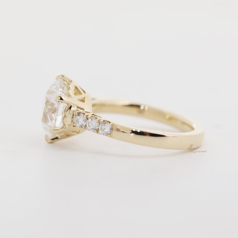 18K Yellow Gold 3.32ct Old European Cut Round Lab Diamond Ring