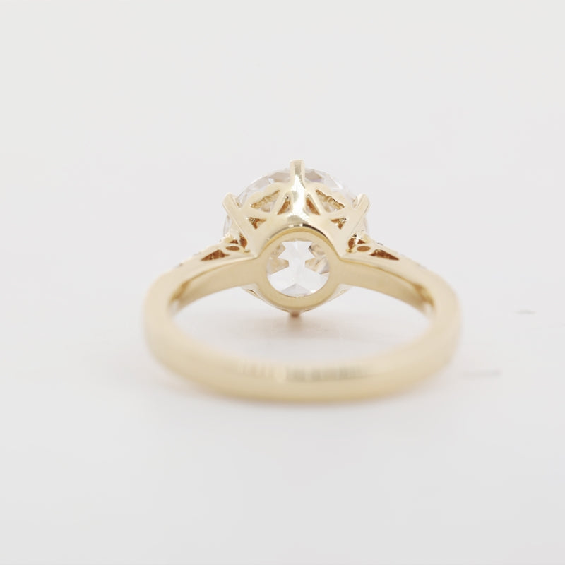 18K Yellow Gold 3.32ct Old European Cut Round Lab Diamond Ring