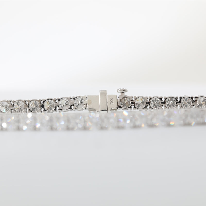 S925 Silver 3.5mm  Round Lab Diamond Tennis Necklace