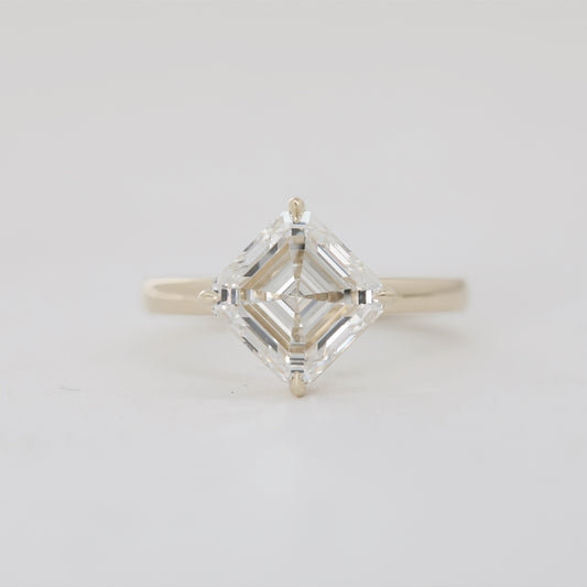 2.4ct Asscher Cut Lab Grown Diamond Solitaire Ring