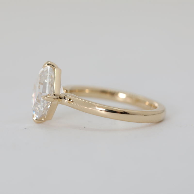 2.4ct Asscher Cut Lab Grown Diamond Solitaire Ring