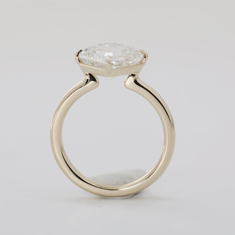 2.4ct Asscher Cut Lab Grown Diamond Solitaire Ring