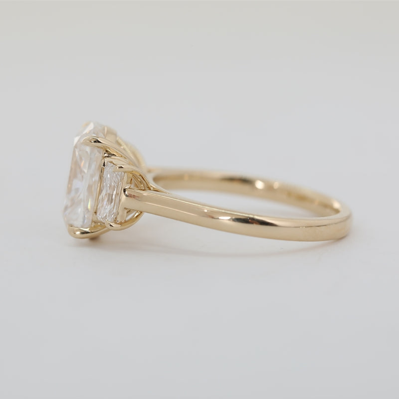 6.29ct Cushion Cut Lab Diamond Three-Stone Ring