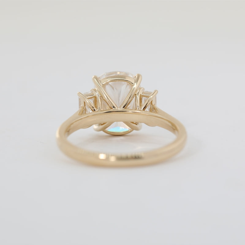 6.29ct Cushion Cut Lab Diamond Three-Stone Ring