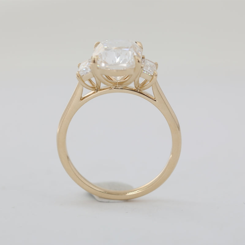 6.29ct Cushion Cut Lab Diamond Three-Stone Ring