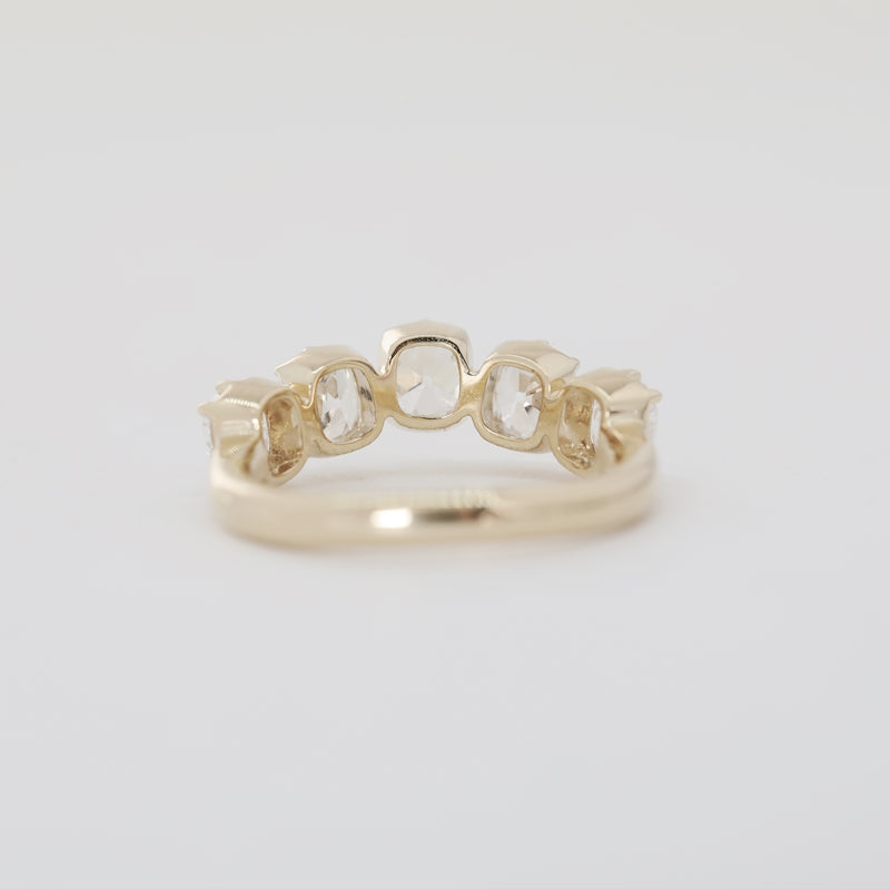 1.77ct Old Mine Cut Cushion Lab Diamond Half Eternity Ring