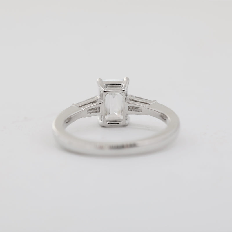 1.03ct Emerald Cut Lab Diamond  Pt950 Three-Stone Ring
