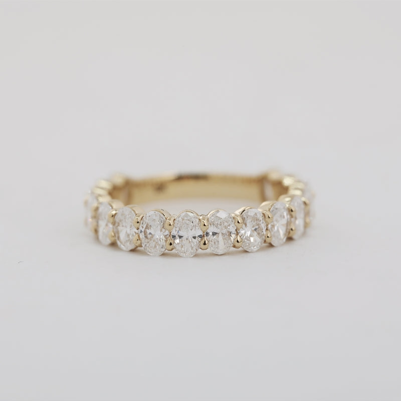 18K Yellow Gold Oval Lab Diamond 3/4 Eternity Band