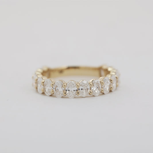 18K Yellow Gold Oval Lab Diamond 3/4 Eternity Band