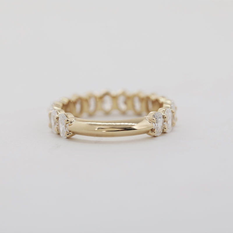 18K Yellow Gold Oval Lab Diamond 3/4 Eternity Band