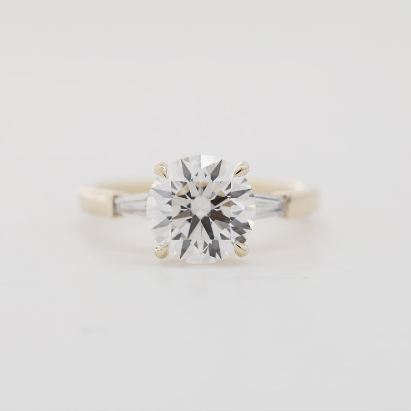 2.57ct 14K Yellow Gold Old European Cut Three-Stone Ring