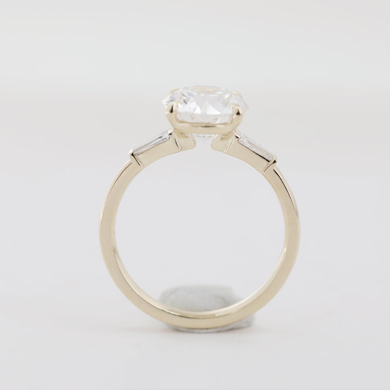 2.57ct 14K Yellow Gold Old European Cut Three-Stone Ring