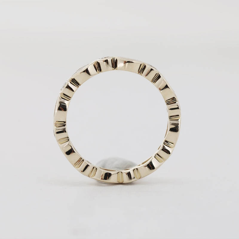 10K Yellow Gold Marquise & Round Lab Diamond Eternity Bezel-Set Band