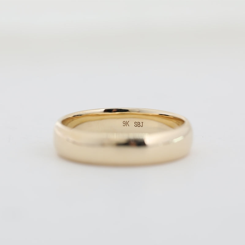 Men's Classic Plain 9K Yellow Gold Band