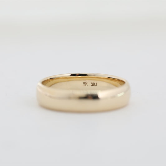 Men's Classic Plain 9K Yellow Gold Band