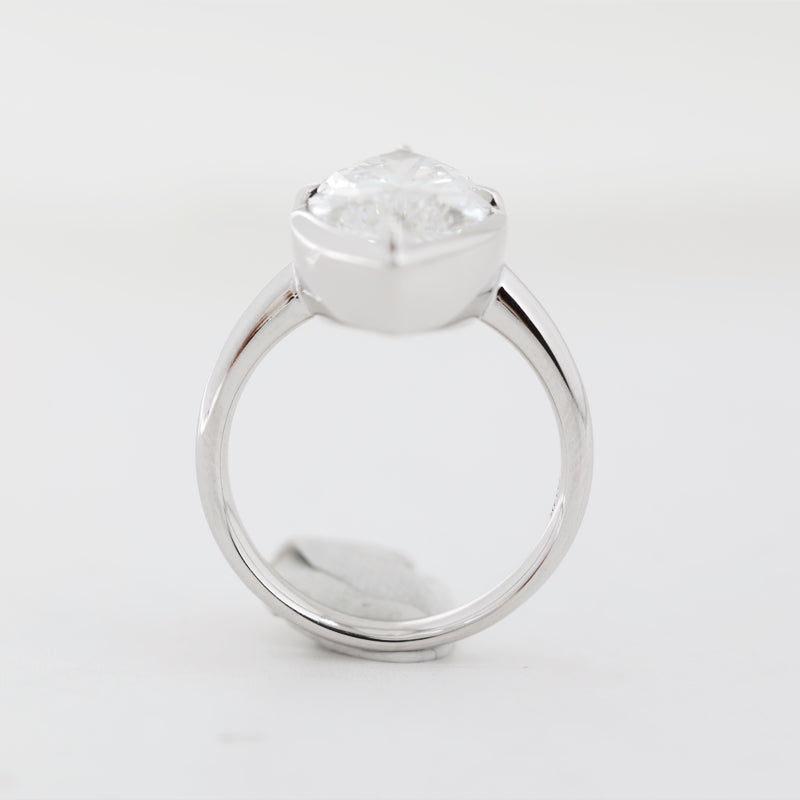 14K White Gold 7.01ct Marquise Cut Lab Diamond Bezel-Set Ring