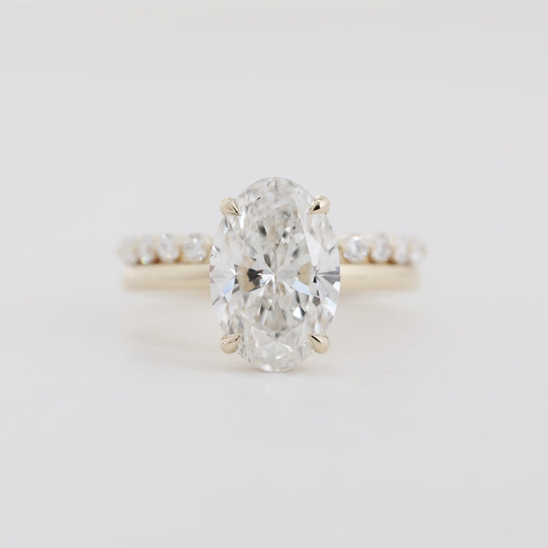 3.19ct Oval Lab Diamond Ring + 0.33ct Eternity Band