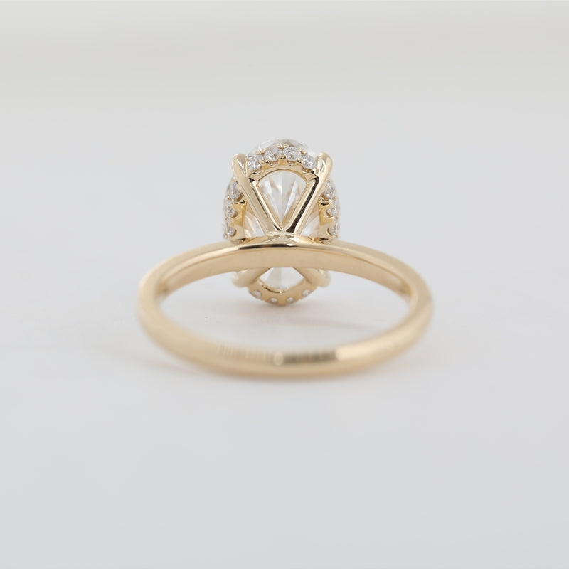 3.19ct Oval Lab Diamond Ring + 0.33ct Eternity Band