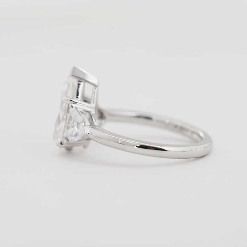3.1ct D VVS1 Pear Cut Lab Diamond Three-Stone Ring