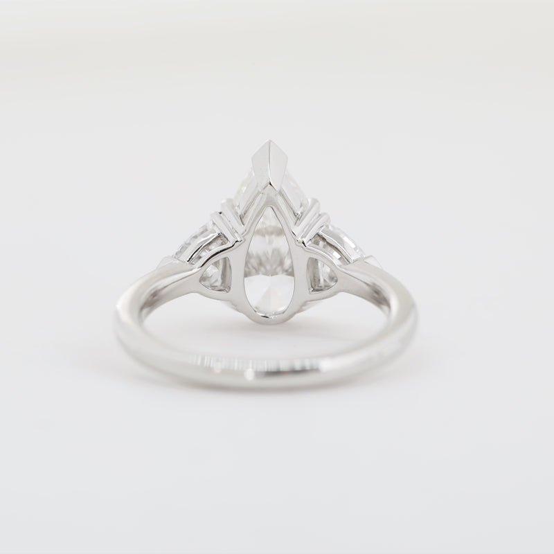 3.1ct D VVS1 Pear Cut Lab Diamond Three-Stone Ring