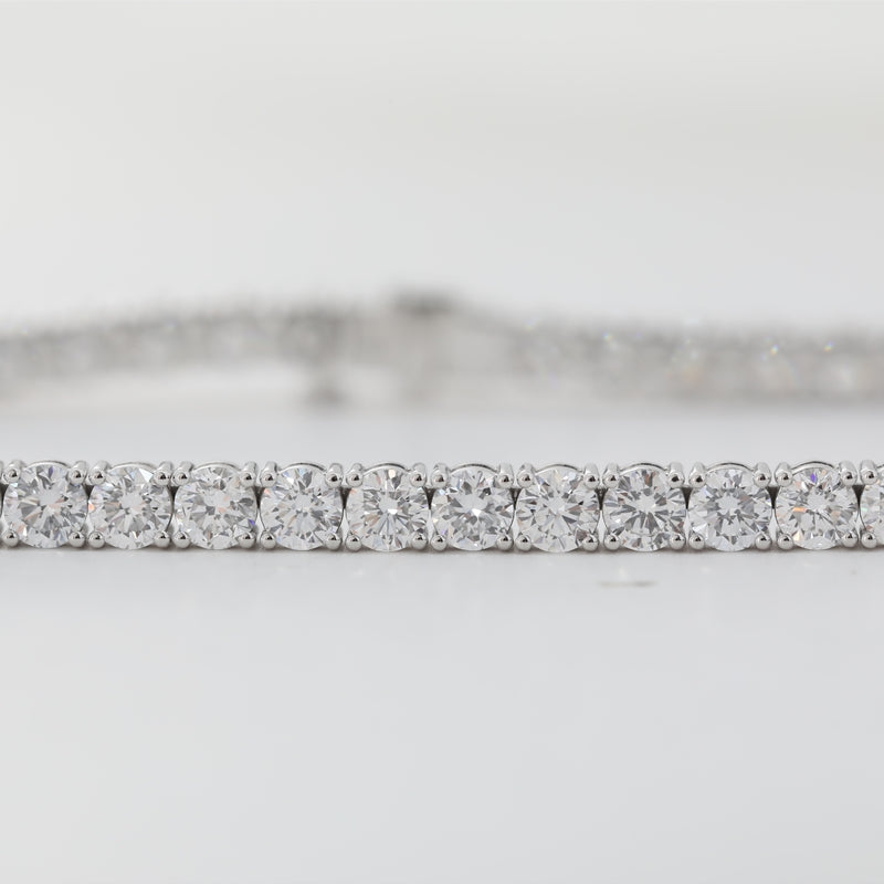 10K White Gold 3.5mm Lab Diamond Four-Prong Tennis Necklace
