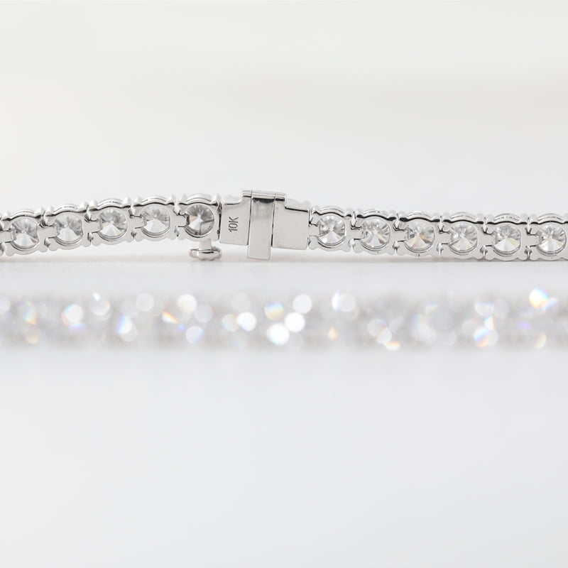 10K White Gold 3.5mm Lab Diamond Four-Prong Tennis Necklace
