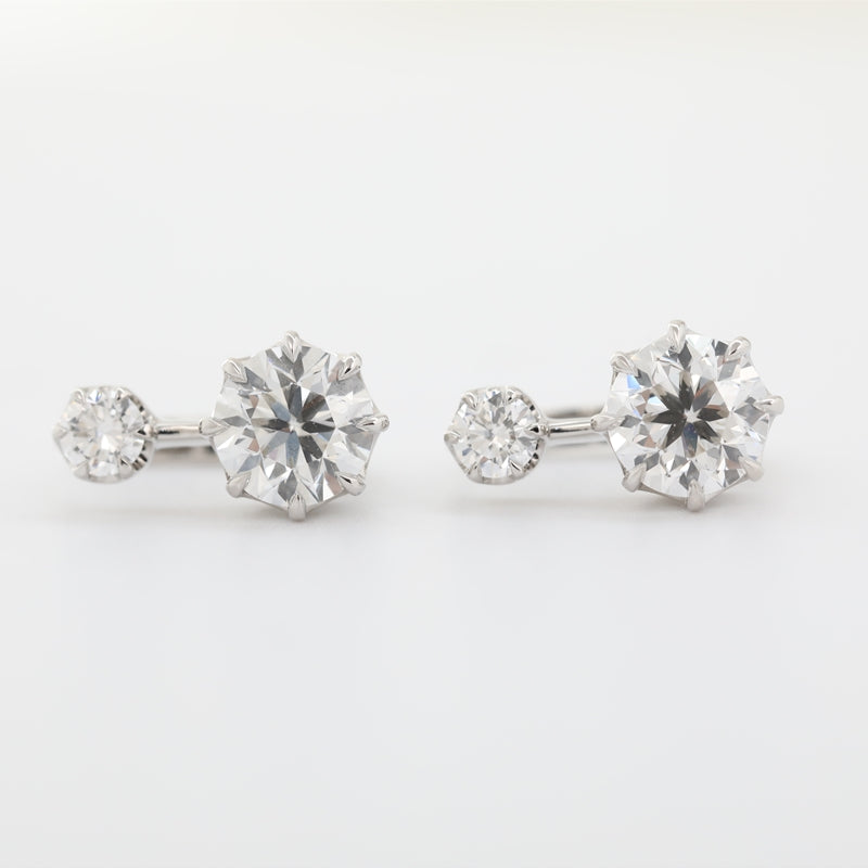 10K White Gold 1.3ct+0.2ct Lab Diamond Huggie Earrings