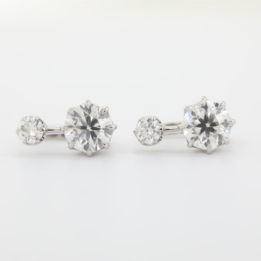 10K White Gold 1.3ct+0.2ct Lab Diamond Huggie Earrings