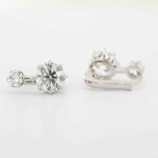 10K White Gold 1.3ct+0.2ct Lab Diamond Huggie Earrings