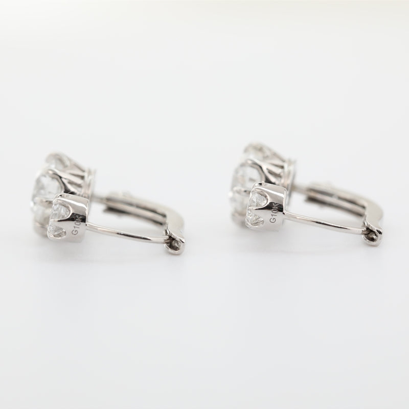 10K White Gold 1.3ct+0.2ct Lab Diamond Huggie Earrings