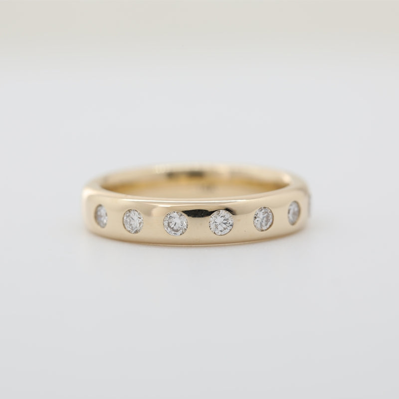 14K Yellow Gold 0.77ctw Round Lab Diamond Bezel Setting Ring