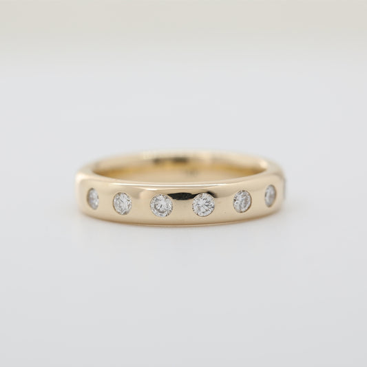 14K Yellow Gold 0.77ctw Round Lab Diamond Bezel Setting Ring