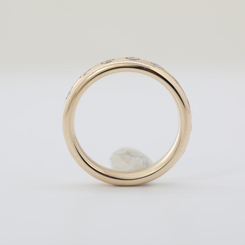 14K Yellow Gold 0.77ctw Round Lab Diamond Bezel Setting Ring