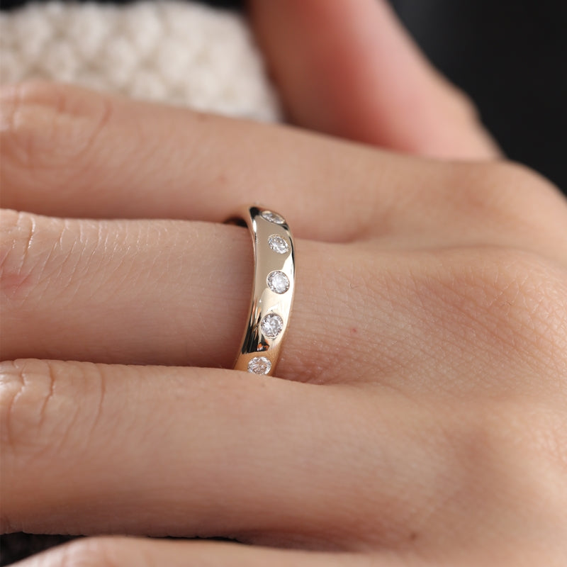 14K Yellow Gold 0.77ctw Round Lab Diamond Bezel Setting Ring