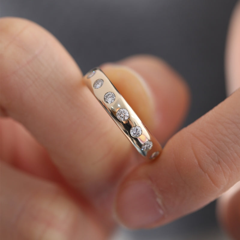 14K Yellow Gold 0.77ctw Round Lab Diamond Bezel Setting Ring