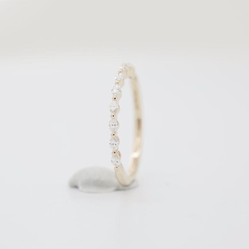 14K Yellow Gold 2.5*1.5mm Marquise Lab Diamond Half Eternity Band