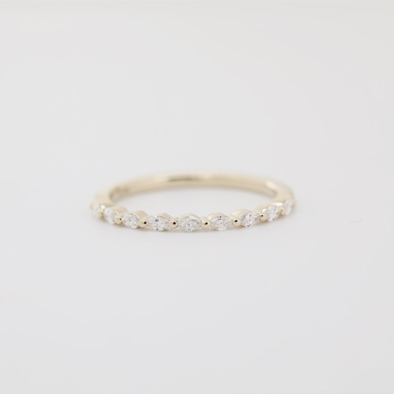 14K Yellow Gold 2.5*1.5mm Marquise Lab Diamond Half Eternity Band